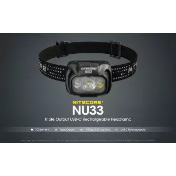 Nitecore NU33 NU-serie LED-hoofdlamp, 700 lumen, zwart