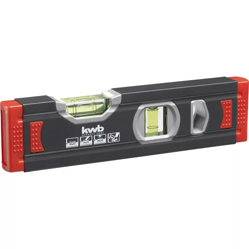 KWB aluminium mini-waterpas 20 cm (donkergrijs/rood)
