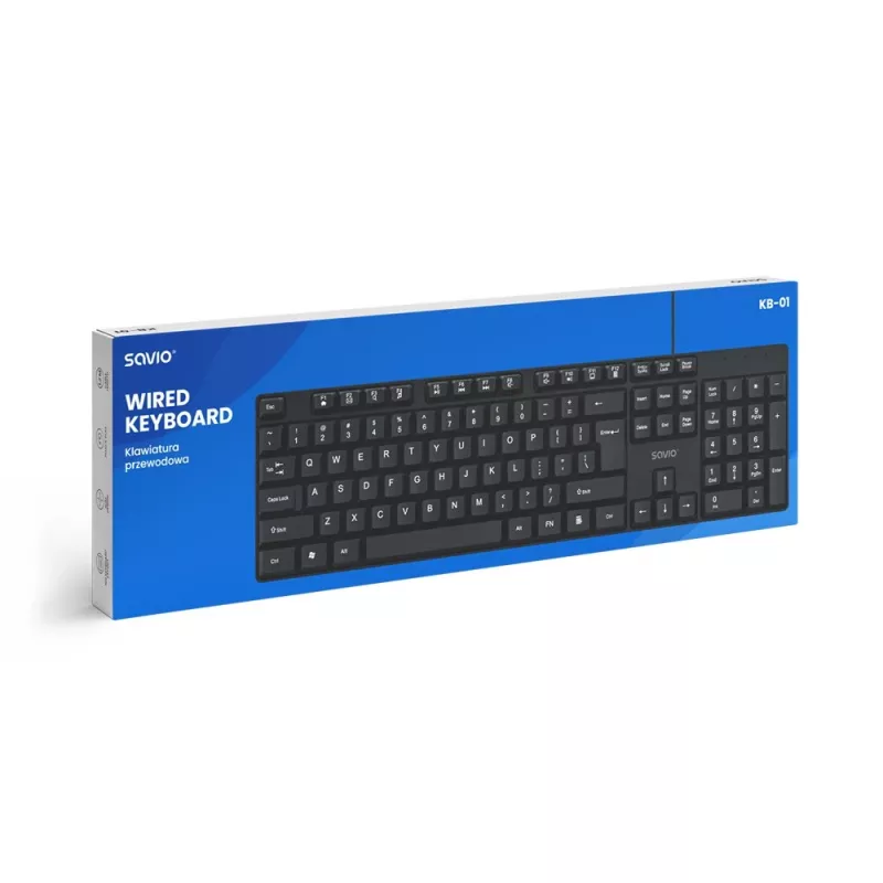 Savio KB-01 toetsenbord home/office USB QWERTY US Engels zwart