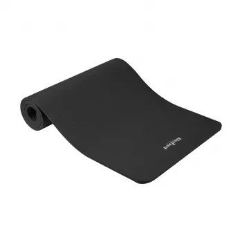 Gymnastiekmat voor yoga, pilates, fitness, 183x61 cm, dikte 6 mm, TPE-materiaal, zwart, REBEL ACTIVE
