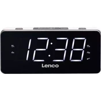 Lenco CR-18 - klok - digitaal - FM - LED - 4,57 cm (1,8 inch) - zwart - zilver