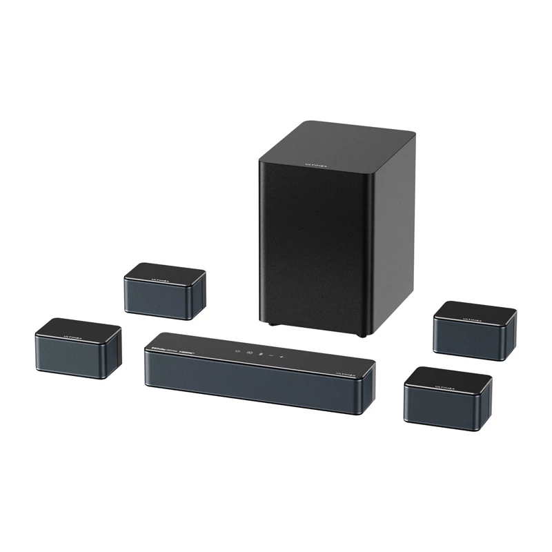 Luidspreker Ultimea Poseidon D80 zwart 7.1-kanalen, 8 luidsprekers, bedraad & draadloos, actieve subwoofer