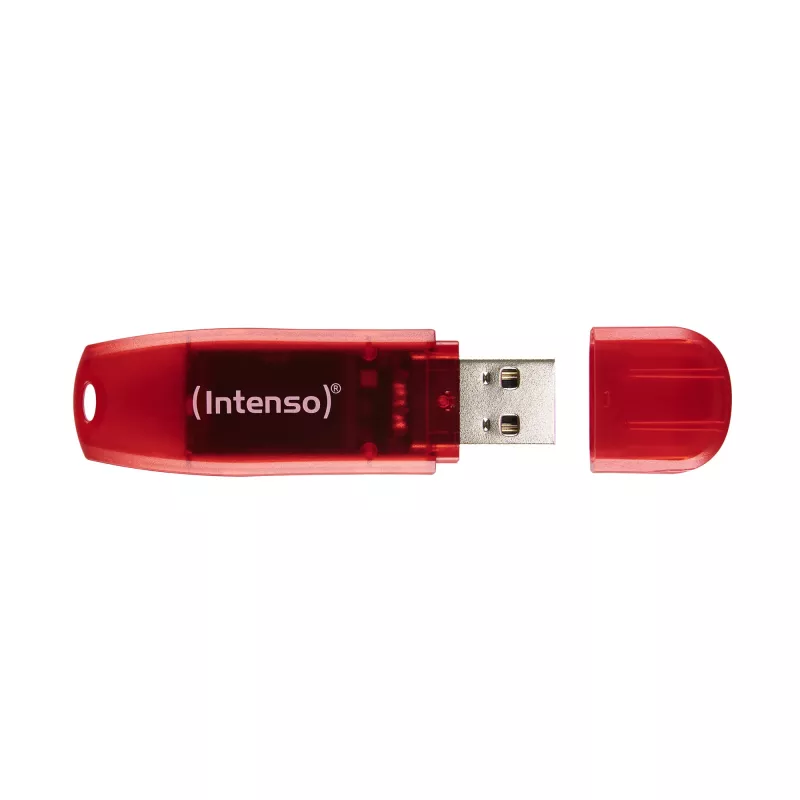 USB-flashdrive Intenso 128 GB USB Type-A 2.0 Rood Transparant