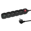 Stroomverlenging Esperanza ELK214K 1.5 m kabel 5 Type E-stopcontacten binnen zwart
