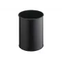 Afvalemmer rond polyester staal zwart robuust 330101