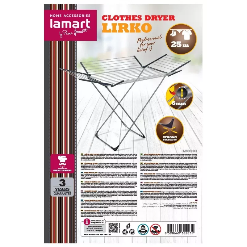 Wasrek LAMART LT8101 — 25 m drooglijn, licht en duurzaam