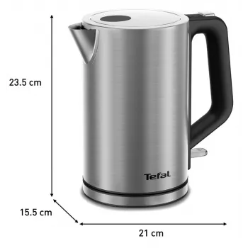 Elektrische waterkoker Tefal KI513D10 RVS 1,7 L 2200 W, draadloos, 360°-basis