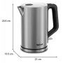 Tefal Bronx KI513D10 elektrische waterkoker, 1,7 l, 2400 W, roestvrij staal, draaibare basis, filter, zilver