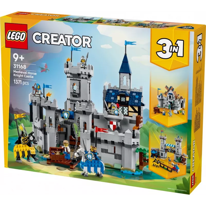 Constructiespeelgoed LEGO Creator 3-in-1 Middeleeuws ridderkasteel set 31168 — 1371 onderdelen, 6 minifiguren, vanaf 9 jaar