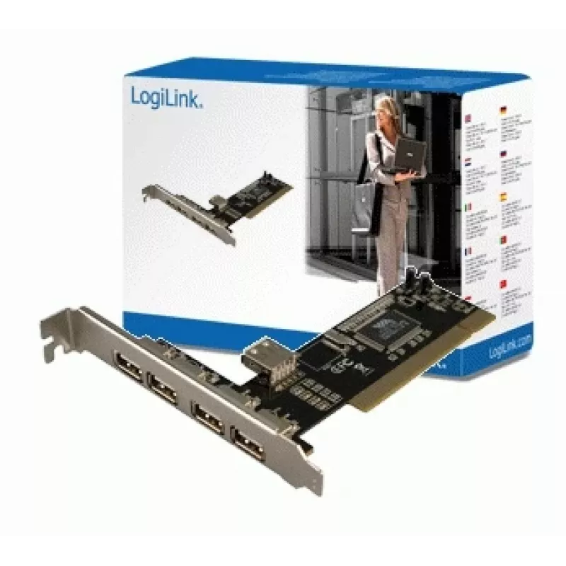 LogiLink PC0028 USB 2.0 PCI-kaart, 4 externe + 1 interne poort