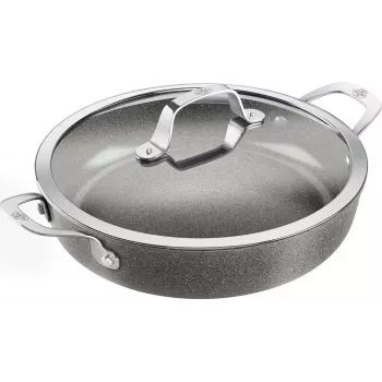 Serveerpan Ballarini SALINA 28 cm met keramische coating en glazen deksel