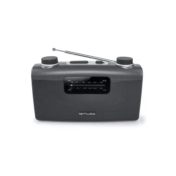 Draagbare radio Muse M-058 R — AM/FM, volumeregeling met draaiknop, batterij- of netvoeding (230V, 50Hz), Zwart/Grijs