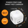 Stekkerdoos QOLTEC 52548 met 3× AC-stopcontacten en USB-aansluiting
