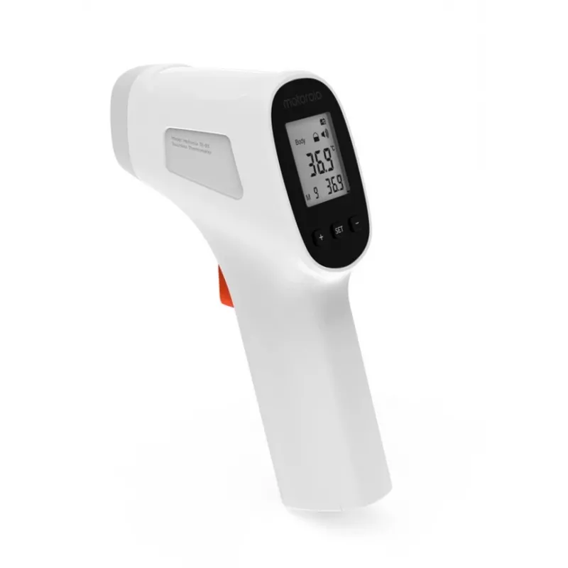 Motorola TE-93 contactloze voorhoofdthermometer wit voorhoofd knoppen