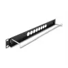 DeLOCK 67060 19-inch D-type patchpanel met trekontlasting, 8 poorten gecentreerd, 1HE, zwart