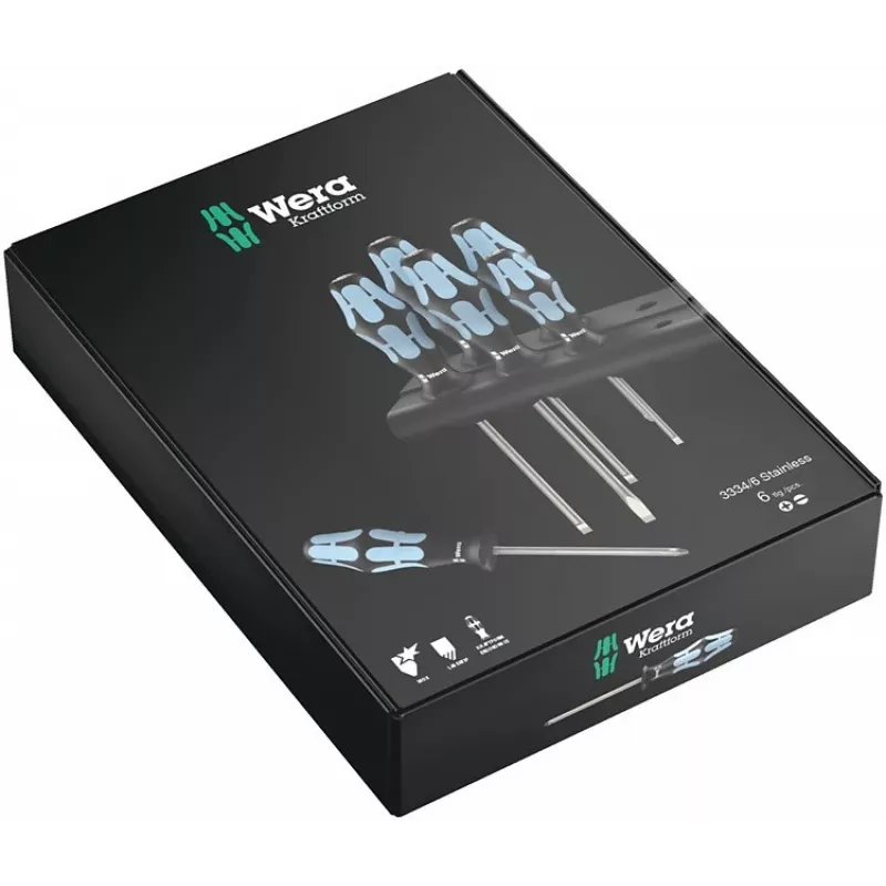Wera 3334/6 roestvrijstalen schroevendraaierset (6 st.)