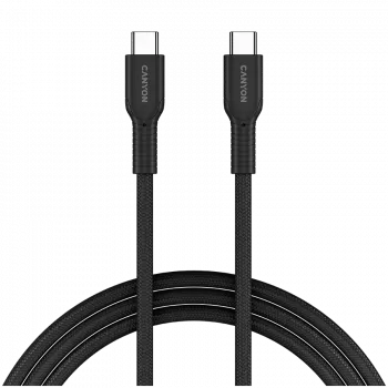 CANYON kabel OnWire 60CL C-C 60W COLOR gevlochten 1m zwart