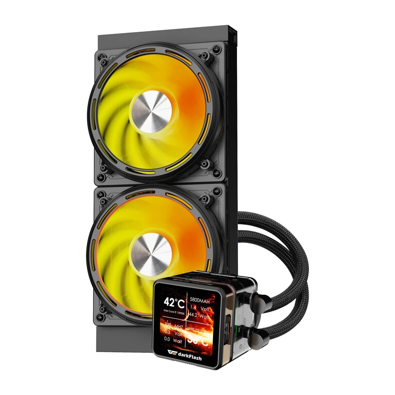 CPU-waterkoeling Darkflash DE240 (zwart) — 240-mm-radiator, AIO-vloeistofkoeler