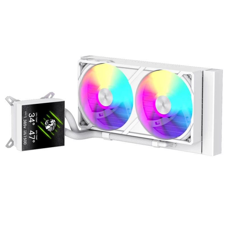 Gamemax CPU-vloeistofkoeler | GLACIER 240 LCD WH | Intel, AMD