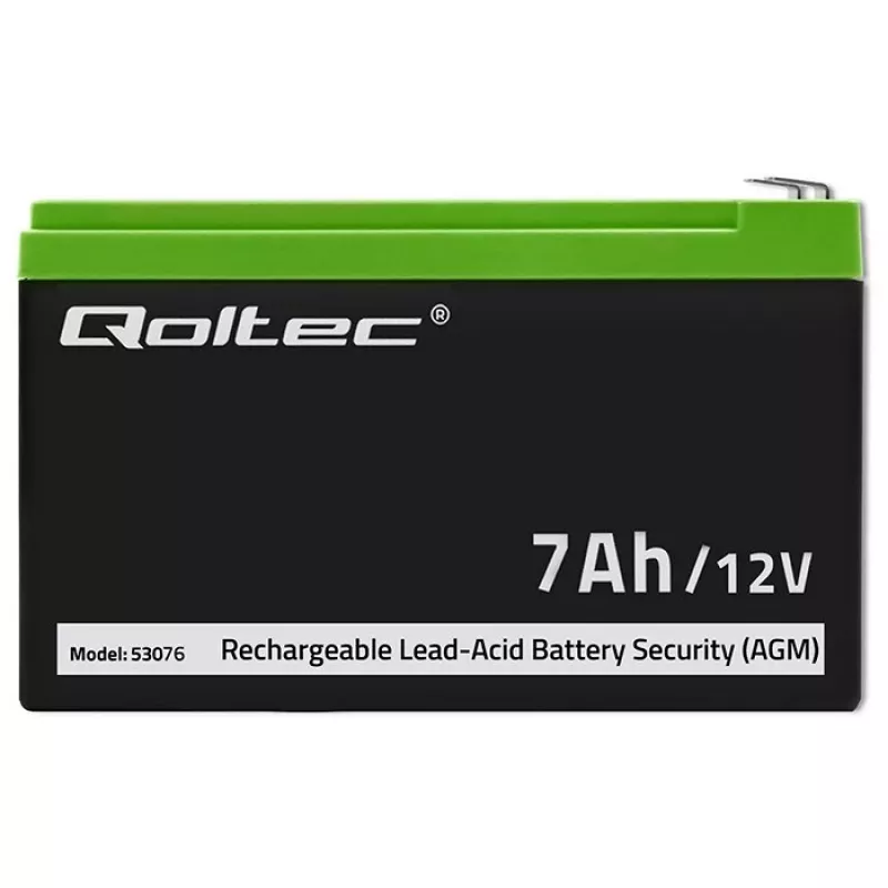 Qoltec 53076 AGM-accu | 12V | 7Ah | veiligheid