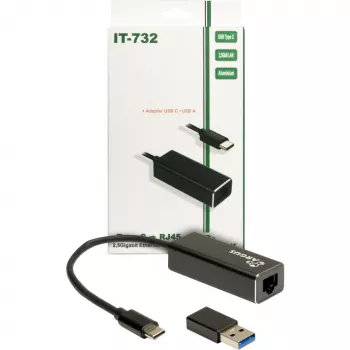 Ethernet-adapter Inter-Tech IT-732 2500 Mbit/s USB Type-C bekabeld