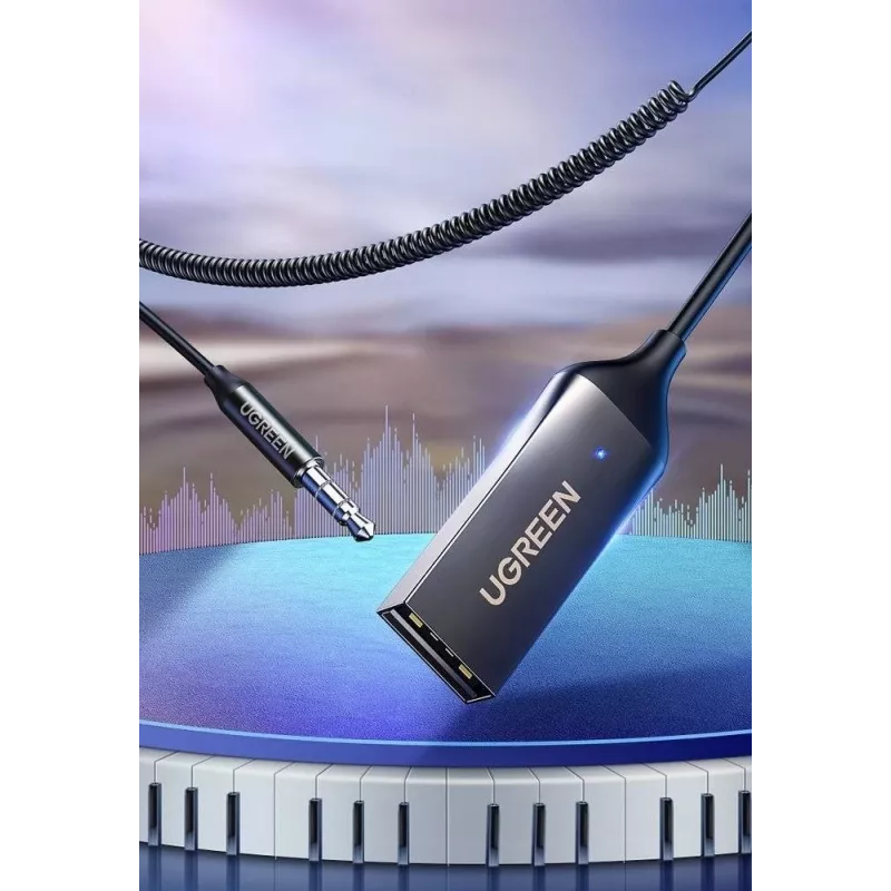 UGREEN CM309 Bluetooth 5.0-audio-ontvanger, USB, 3,5 mm AUX-aansluiting, zwart