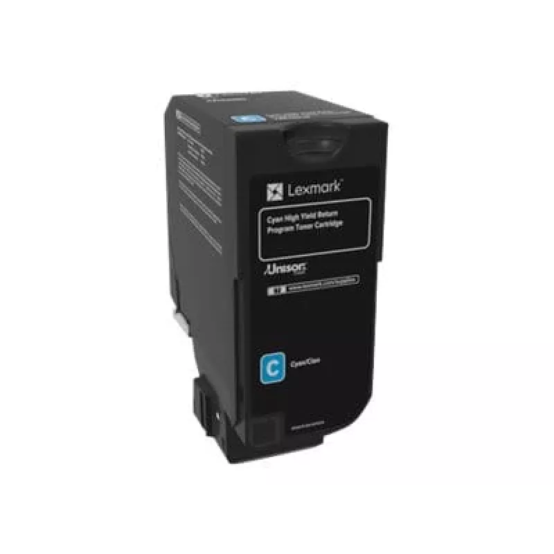 Lexmark 74C2HC0 Retour-tonercartridge, cyaan, hoge capaciteit, 12000 pagina's