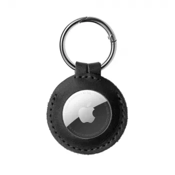 Leren beschermhoes voor Apple AirTag FIXED FIXWAT-C2-BK echt runderleer zwart compacte tas