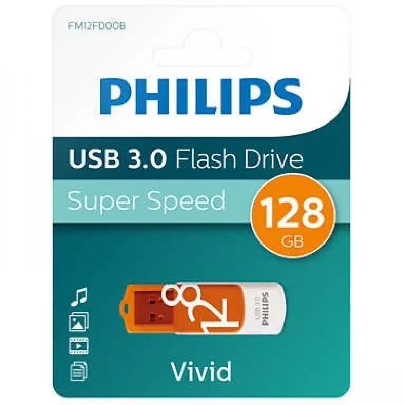 Philips FM12FD00B USB-flashdrive 128 GB USB Type-A 3.2 Gen 1 (3.1 Gen 1) oranje, wit