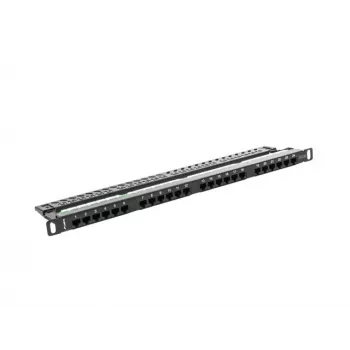 Lanberg PPU5-0024-B - RJ-45 - Cat5, Cat5e - zwart - metaal - rackmontage - 0,5HE (PPU5-0024-B)