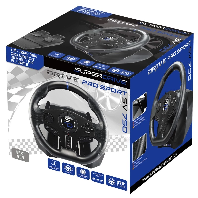 Stuurwiel + pedalen Subsonic SV750 zwart 270° rotatie USB