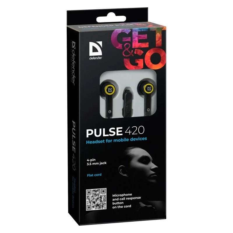 Hoofdtelefoon Defender Pulse 420 zwart-geel