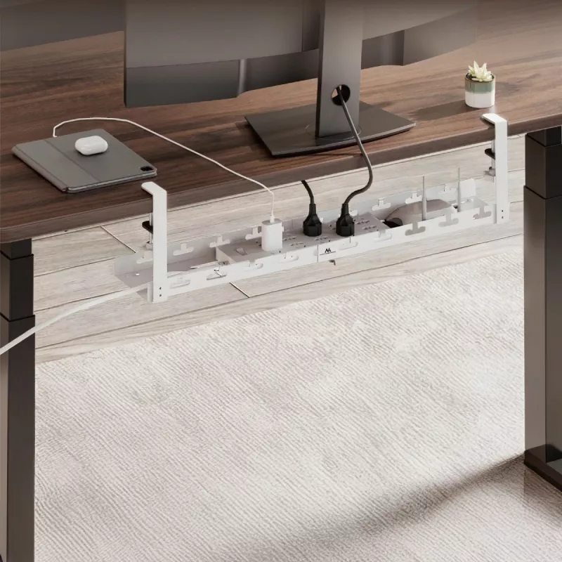 Maclean kabelorganizer onder het bureau, max. belasting 5 kg, max. 728 mm, wit, MC-103 W