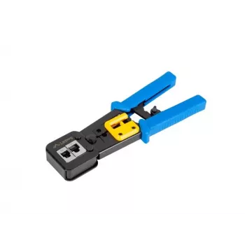 Krimptang LANBERG NT-0204 voor RJ-45-stekkers, zwart/blauw, 272×110,5×30 mm, 140 g