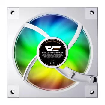 Koelventilator Darkflash DM20 wit 120mm 3-pins voor pc-behuizing en CPU-koeling