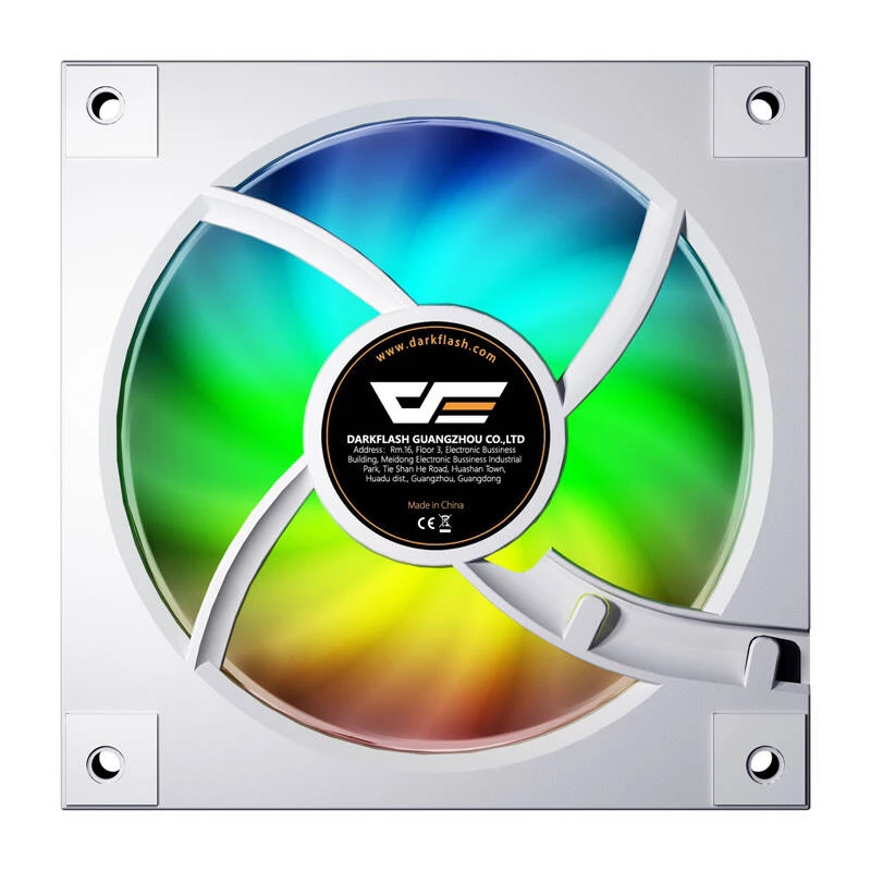 Koelventilator Darkflash DM20 wit 120mm 3-pins voor pc-behuizing en CPU-koeling