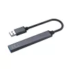 Savio AK-70 USB-A-hub, 4-in-1: 3 x USB-A 2.0 + 1 x USB-A 3.1 Gen 1, 5 Gbps