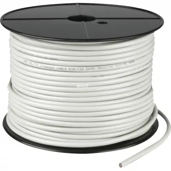 Wentronic Goobay CAT 5e netwerkkabel, F/UTP, grijs, 100 m - CCA koperlegering, AWG 26/7 (litze), PVC (68706)