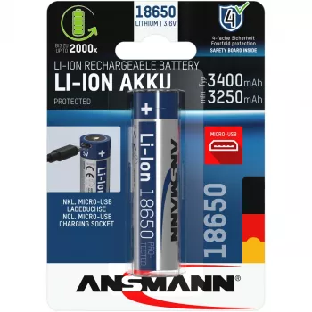 Ansmann 1307-0003 huishoudbatterij oplaadbare accu 18650 lithium-ion (Li-Ion)