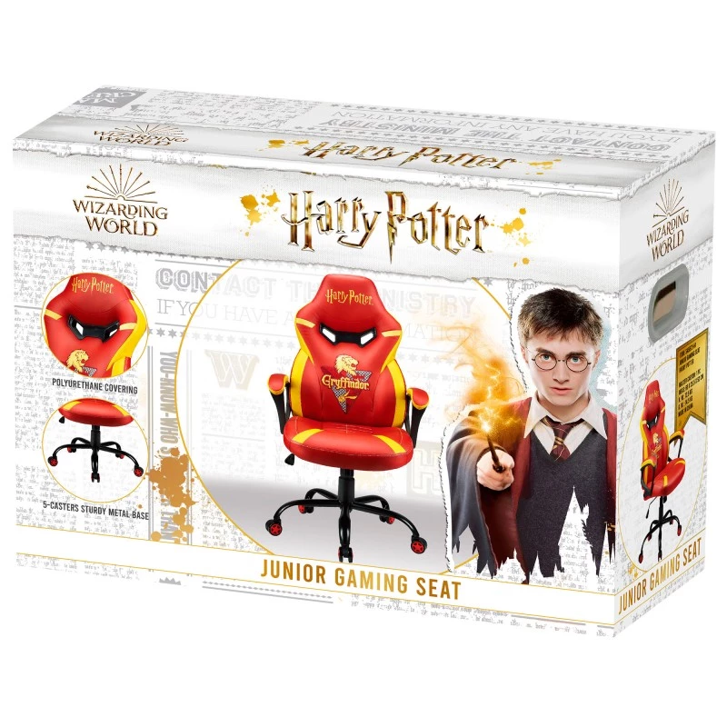 Pc-gamingstoel Subsonic Junior Griffindor gevoerde zitting oranje rood