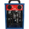 Ventilator-elektrische kachel BLAUPUNKT EH7010 – 2000 W, roestvrijstalen element, IPX4, vloeropstelling, voor tot 22 m², zwart/blauw/rood