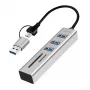 USB 3.0 hub USB-A, SD/microSD-slot, 2in1