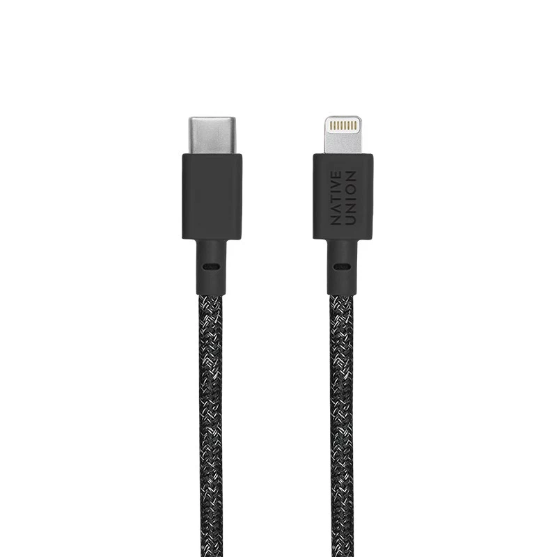 USB-C-naar-Lightning-kabel Native Union Night kabel 3 m – zwart/grijs, 3 m lengte