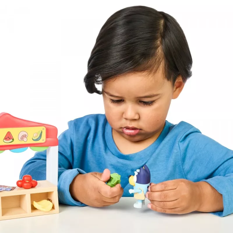 Speelfigurenset TMTOYS Mini Bluey levensmiddelenwinkel BLU17555 – minifigurenset voor speelplezier