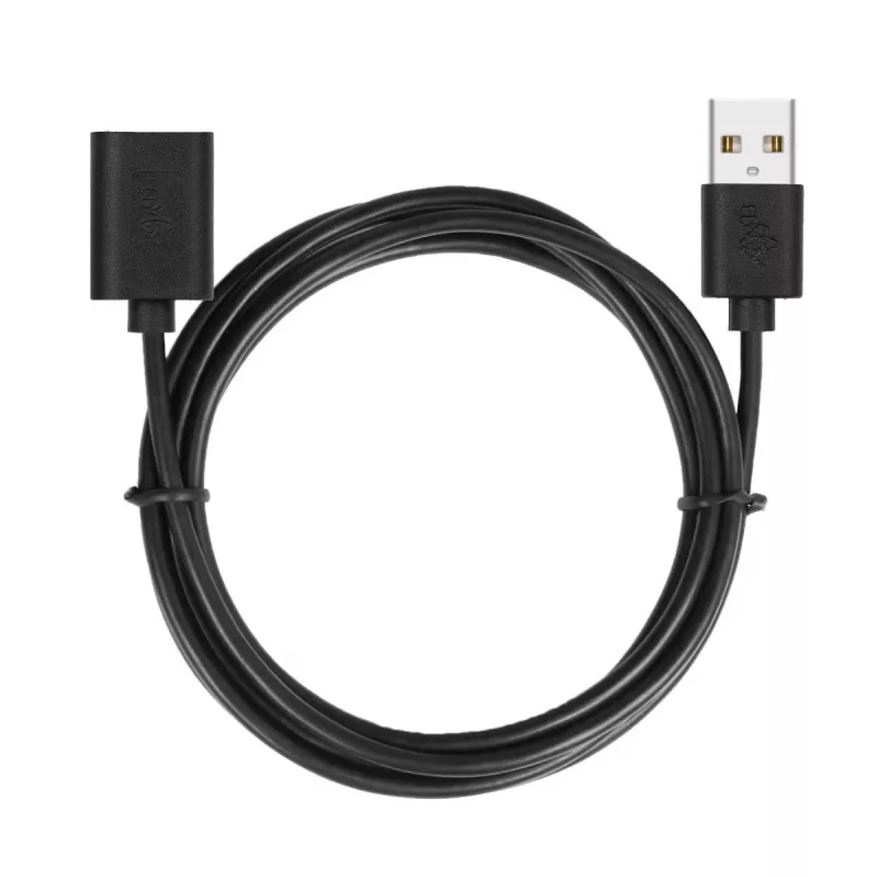 USB-verlengkabel AM-AF 1,8 m zwart
