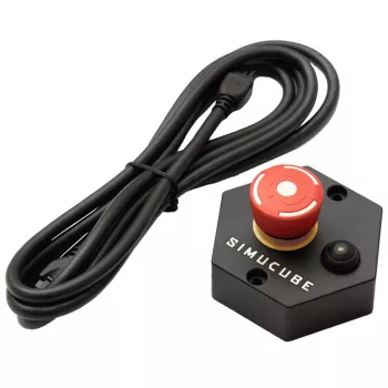 Button Simucube Premium torque-off knop, zwart/rood, 120×120×70 mm