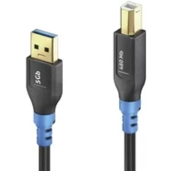 USB-kabel PureLink FI-U200-003 USB 2.0 0,3 m USB A USB B zwart blauw