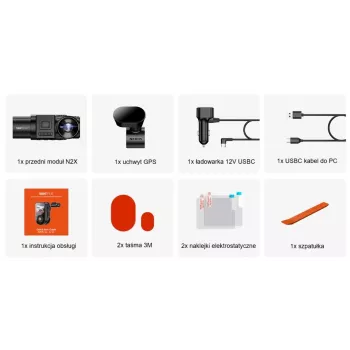 Auto-dashcam VANTRUE N2X LTE – 2,7K Ultra HD, SONY STARVIS 2 IMX675 hoofd, 158° F/1,8, 2-kanaals, GPS, Wi‑Fi, IPS 2 inch display