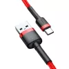 USB-2.0-A-naar-USB-C-kabel Baseus CATKLF-B09 1m QC3.0 nylon gevlochten rood, snel opladen en datasync