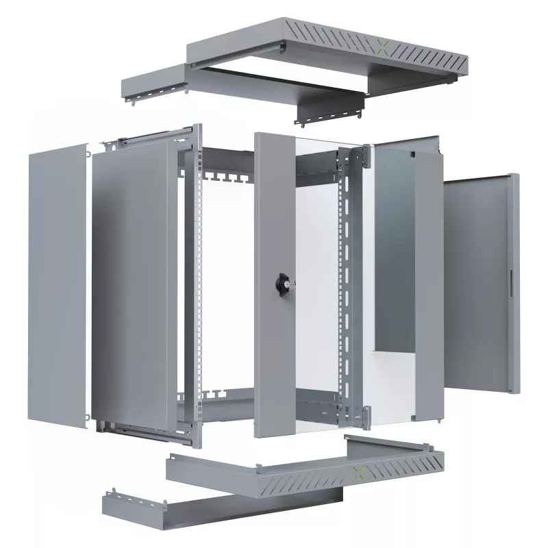 EFB Elektronik 19 wandbehuizing X-Rack met glazen deur 400-600mm grijs - wandbehuizing (WGX-1506GR.G1)